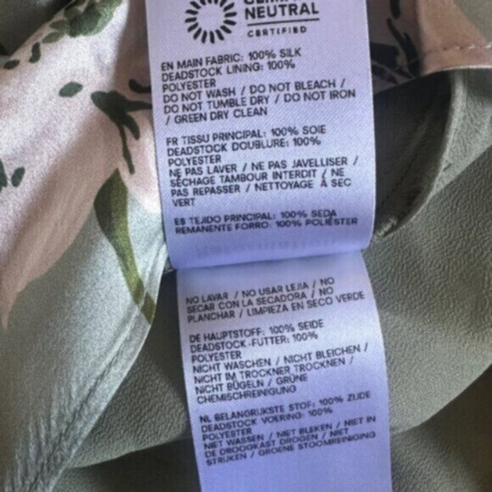 NEW Reformation Anaiis Long Silk Dress Tarragon Green Floral | size 4 - Picture 12 of 14